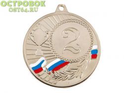Тематика – Универсальные, с Российской символикой.<br />
Диаметр – 45 мм.<br />
Диаметр эмблемы на реверсе – 33 мм.<br />
Цвет – серебро<br />
Состав: металл.<br />
К медали можно добавить ленту
