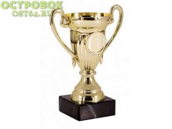 Материал чаши: Пластик<br />
Материал стема: Пластик<br />
Материал основания: Мрамор<br />
<br />
Высота: 12 см.<br />
Чаша пластиковая с рельефным узором и ручками.<br />
Цвет чаши – золото.<br />
Стем кубка с местом под эмблему 25 мм.<br />
Стем кубка